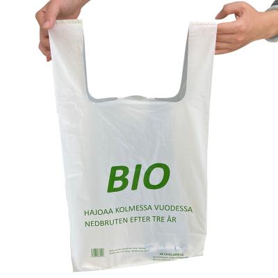 China YURUI 100% Biodegradable Cornstarch Vest Plastic Shopping Bags for sale