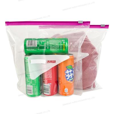 China Recyclable Plastic Slider Bag Customized Slider Bag Pe Slider Food Storage Bag for sale