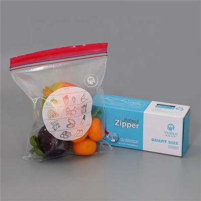 China Recyclable Plastic Dustproof Quarter Lock Food Storage Zipper Ziplock Household Use Bag for sale