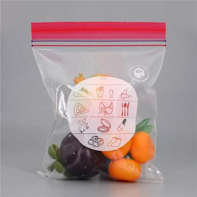 China Recyclable Plastic Storage Double Quarter Food Zip Lock Food Freezer Zip Lock Tracking Bag for sale