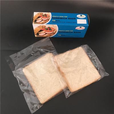 China Wholesale Food Grade LDPE Safety Flip Top Sandwich Bag 150 Pcs / Box for sale