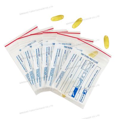 China Disposable medical waste plastic pill zipped zipper pull zipper lock specimen bag with zipper for sale