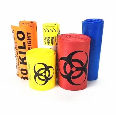 China LDPE/HDPE/PP Recyclable Medical Black Yellow Red Disposable Autoclave Medical Biohazard Waste Bag for sale