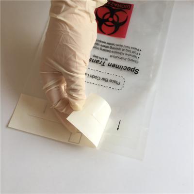 China 3walls 95KPA Recyclable Specimen Bag With Permanent Big Glue Specimen Bag for sale