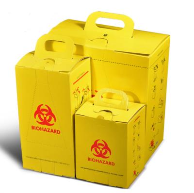 China Recycled Disposable Cardboard Biohazard Materials YURUI Hospital Sharps Container Medical Safety Box for sale