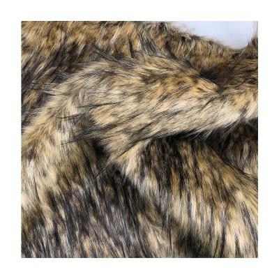 China High Grade Auto Upholstery Jacquard Faux Raccoon Fur For Clothing Faux Fur Collar Faux Dog Fur Plush Fabric In Stock for sale