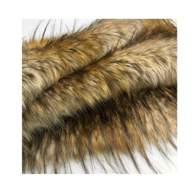 China Wholesale Auto Upholstery Gram Weight Raccoon Fur Fabric Jacquard Plush Shaoxing High Stock For Garment for sale