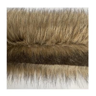 China Brown dyed pointed dog hair long auto upholstery fur, fur fabric weight 1000g/m in stock for sale