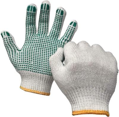 China Comfortable and breathable high quality dotted gloves can be customized, durable and non-slip PVC cotton gloves for sale