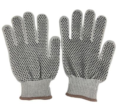 China Comfortable And Breathable PVC Dotted Glove PVC Dot Cotton Glove Black PVC Dotted Anti-Slip Cotton Knitted Glove for sale