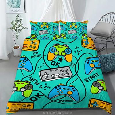 China Anti-Static Custom Design Play Bedding Sets Printed Sheet Bedclothes Set Pillowcases For Boys Chridren for sale