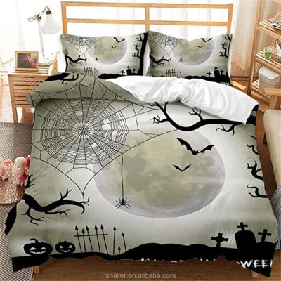 China Most Popular Anti-static Custom Design Halloween Bedding Set Printed Sheet Bedding Set Pillowcases for sale