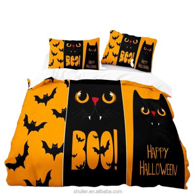 China High Quality Anti-static Custom Design Halloween Bedding Sets Printed Sheet Bedding Set Pillowcases for sale