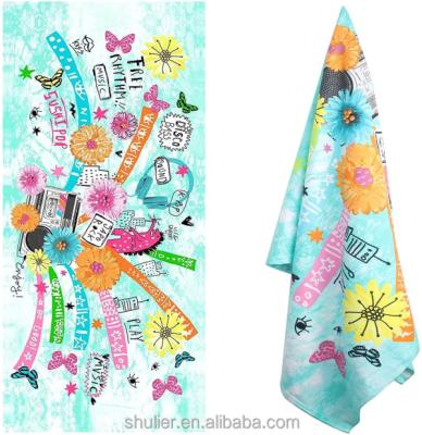 China Fashion Kids Safe Style Beach Towels Custom Print Super Soft Quick Dry Warmer Use As Yoga Travel for sale