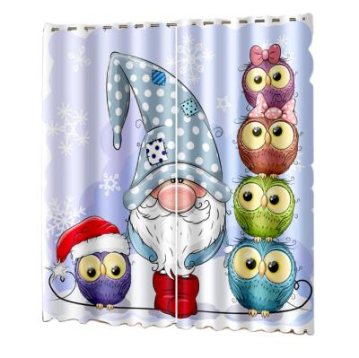 China Wholesale Custom High Quality Blackout Valentine's Day Luxury Gnomes And Owl Design Blackout Window Curtains For Living Room for sale