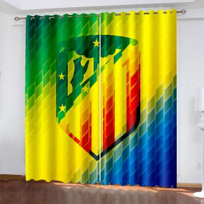 China Blackout Curtain Blackout Curtain Fabric Soccer Club Basel Window Curtain Living Room Window Wall Curtain for sale