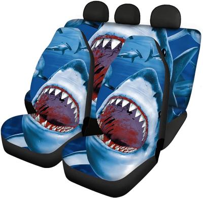 China Luxury Cool Shark Blue Elastic Car Front Seat Covers Protecor Cushion Fits Most Car, Trunk, SUV or Van for sale