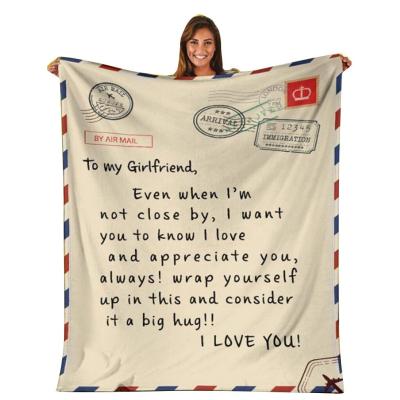 China Anti-Static Personalized Flannel Wrap Blanket Customized Message Writing Air Conditioning Blanket Blanket for sale