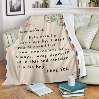 China Amazon Flannel Wrap Blanket Anti-Static Hot Selling Custom Air Conditioning Blanket Message Letter Blanket for sale