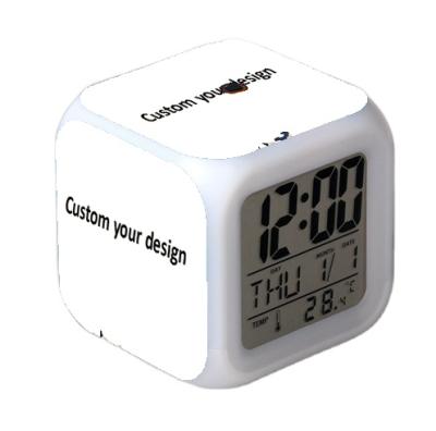 China Day/Date New Arrival Yellow Flower Desktop Digital Alarm Clock for sale