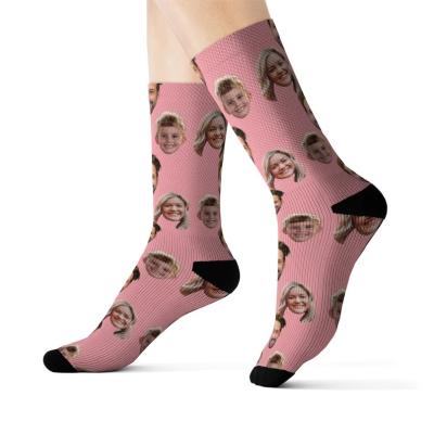 China Polyester / Cotton Customized Person Socks - Put Person On Custom Socks for sale