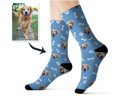 China Polyester / Cotton Customized Dog Socks - Put Your Cute Dog On Custom Socks for sale