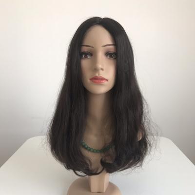 China Luxury Jewish Kosher Medical Hair French Silk Top Lace Top Wig For Thin Hair Less Loss Baldness Alopecia Replacements for sale