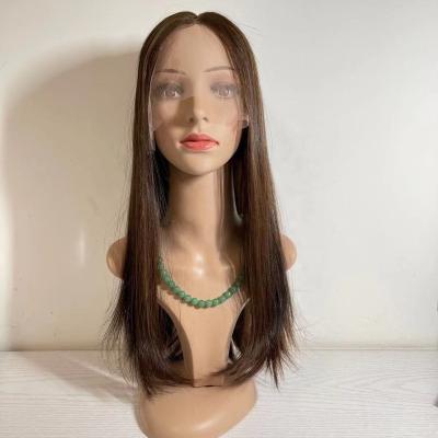 China Amazing Women Natural Top Jewish Hide Front Wig Lace Topper Straight Hair Piece For Thin Hair Less Loss Replacement Alopecia for sale