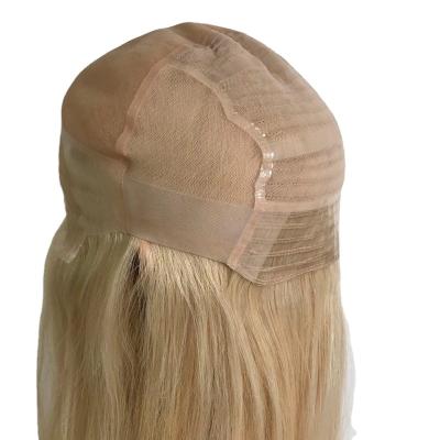 China 613 Blonde Natural Straight Transparent Lace Medical Cancer Wig Hair Topper For Hair Loss Less for sale