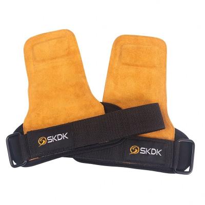 China Custom Logo Gym Weightlifting Gloves Wholesale Leather Palm Protector Weightlifting Gloves for sale