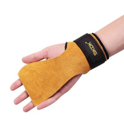 China Adults Man Woman Whip Gloves Leather Grips Gym Weightlifting Non-Slip Grip Pads Deadlifts Workout Fitness Gloves Palm Protection for sale