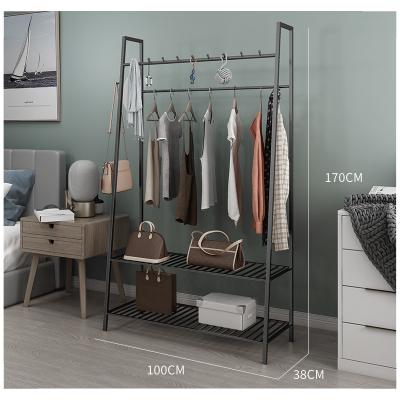 China (Size)Adjustable High Quality Standing Organizer Coat Rack Wardrobe Storage Coat Stand Holder with Shelves for sale