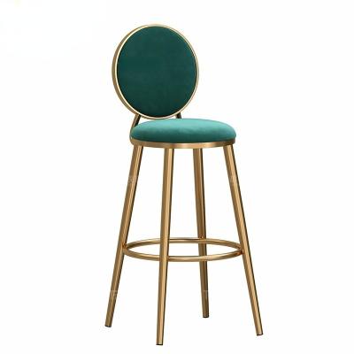 China Amazon Modern European High Velvet Home Multifunctional Bar Chair Metal Top Selling Stool for sale