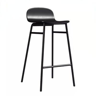 China New Minimalist Type Home Sale Metal Bar Chair Top Legs Modern Plastic High Back Stool for sale