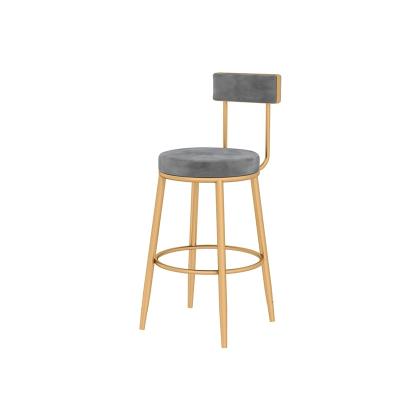 China 2022 hot selling nordic luxury minimalist metal umpire chair velvet bar stools furniture for bar for sale