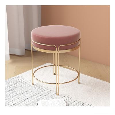 China Other Amazon Hot Selling Metal Velvet Cushion Cheap Nordic Makeup Chair Dresser Stool for sale