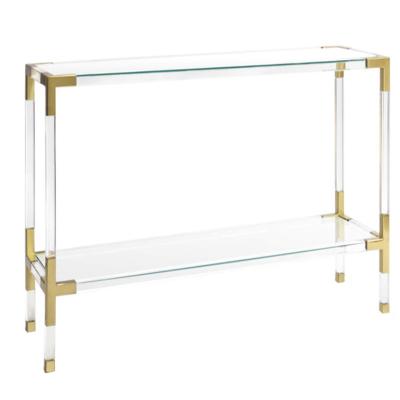 China Other Amazon Hot Sale Corner Table Stainless Steel Luxury Transparent Acrylic Console Table for sale