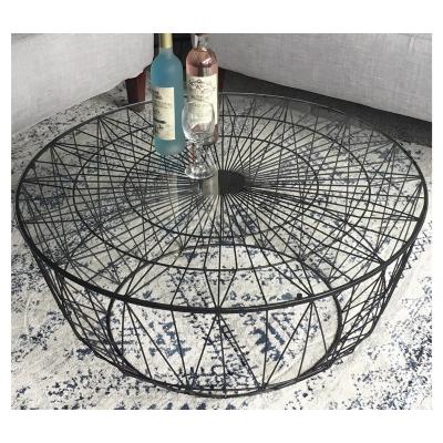 China Other Amazon Hot Sale Luxury Metal Coffee Table Tempered Glass Living Room Side Table for sale