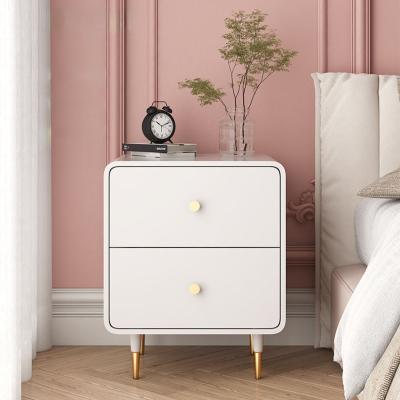 China Other New Type Top Selling Multilayer Metal Storage Bedside Table Minimalist MDF Nightstand Cabinet for sale