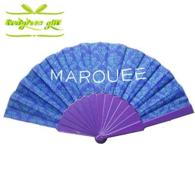 China Europe 210D Oxford Cloth Plastic Material And Type PC/ABS Plastic Promotional Custom Folding Hand Fans for sale