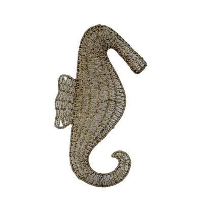 China Handwoven Hanging Seahorse Hanging Fish from Natural Plant Plankton for Home or Hotel Wall Decoration for sale