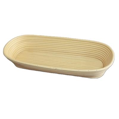 China 13.4inch 17inch 21.5inch Oval Oblong Handmade Natural Rattan Baguette Proofing Basket Stored With Liner For Sourdough Bread Baking for sale