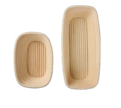 China Viable Wholesale Rectangular Handmade Rattan Bread Dough Proofing Basket For Sourdough Bread Baking Tool Mold for sale