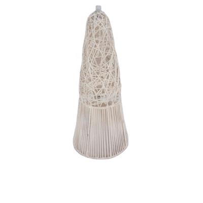 China White Handmade Natural Rattan Tower Hanging Lampshade for sale