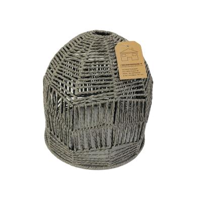 China Hanging Woven Gray Paper Rope Lantern Pendant Lamp / Woven Light Shade for Living Room Bedroom Restaurant Cafe Teahouse Bar Club for sale