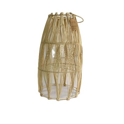 China Antique Home Decoration Handmade Natural Rattan Wind Lamp for sale