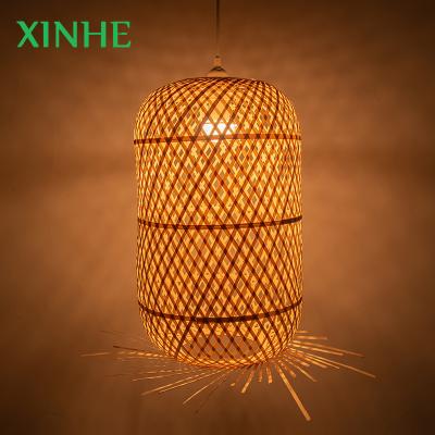 China Fashion Antique Style Pendant Light Shades Handmade Woven Bamboo Crafts for sale