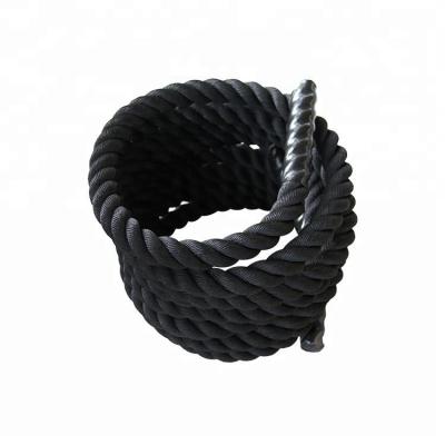 China Universal Factory Custom Black Heavy Battle Ropes Forming 30ft With Custom Logo for sale