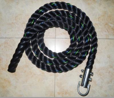 China Poly black dacron+pp/hemp 38mm gymnastic climbing rope for sale