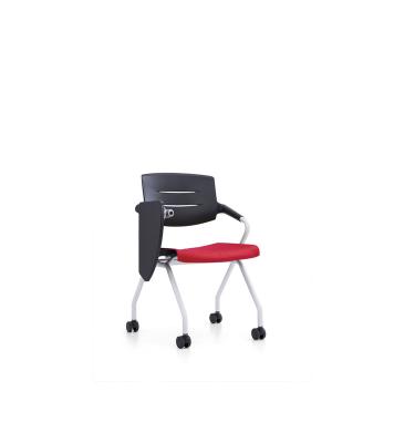 China Custom 2019 Executive Chair Shenzhen Color Training Chair With Writing Table Pad Folding Table for sale